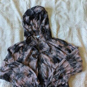 Young Fabulous & Broke Gray and Pink Zip-Up Hoodie